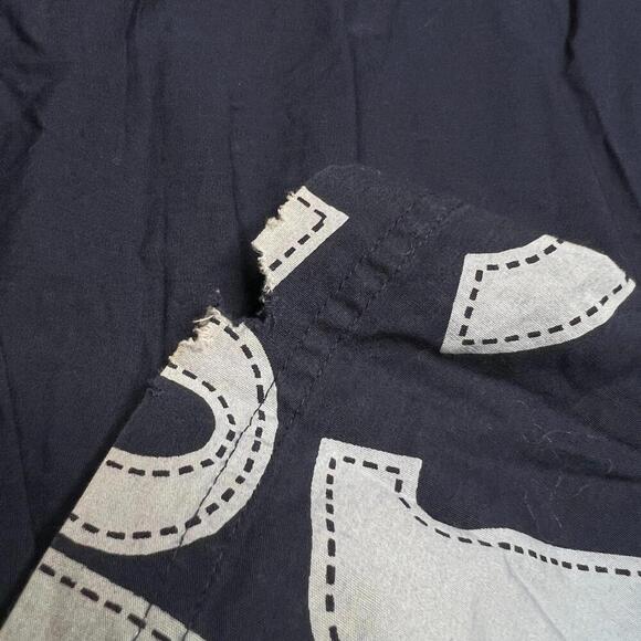 Vintage FUBU The Collection Button Up Shirt Men’s L Blue Patchwork Graphic - Picture 9 of 11